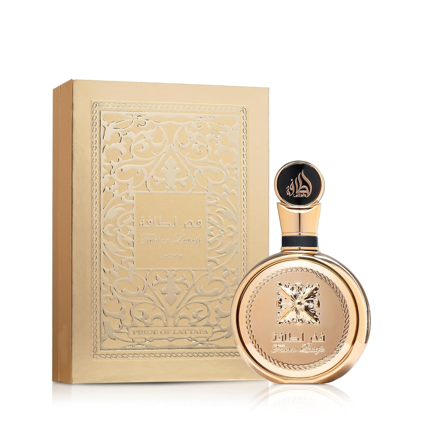 Lattafa Fakhar Gold Extrait bottle side view