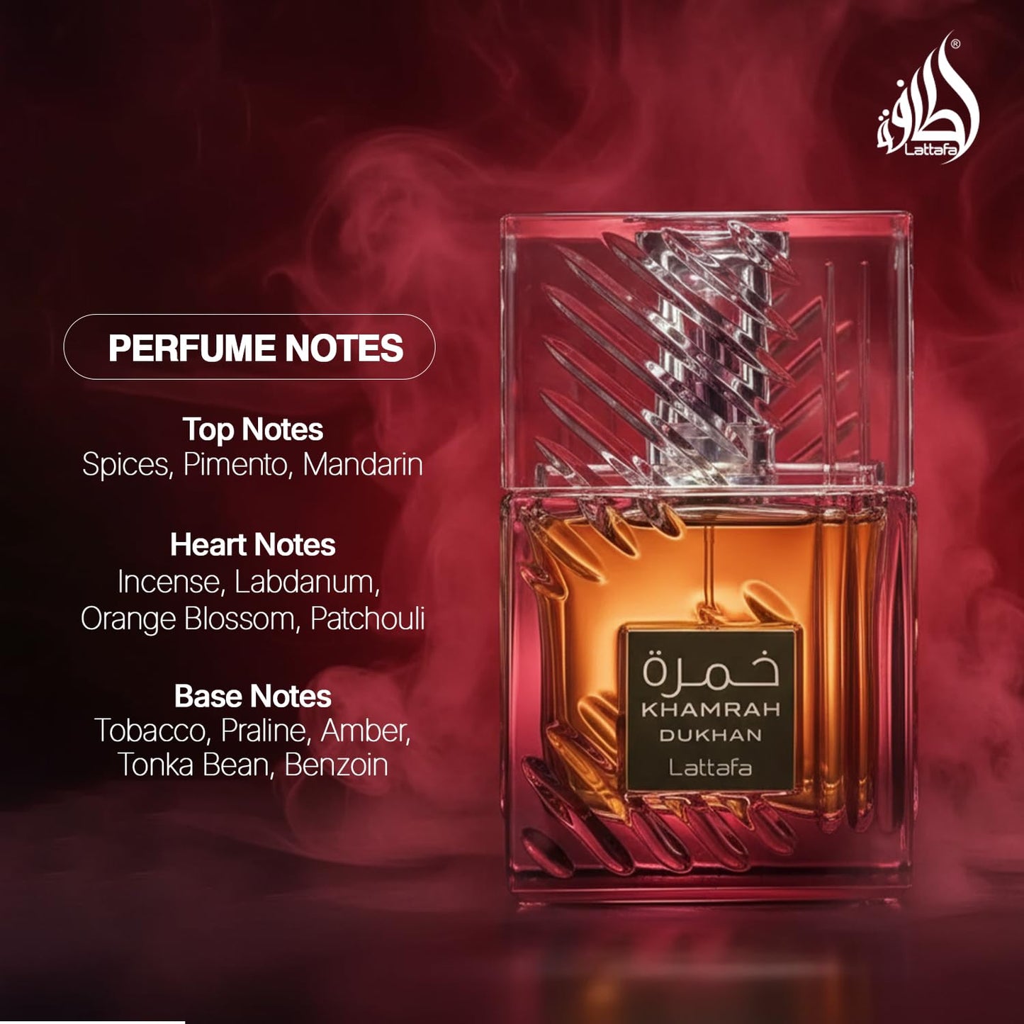 Lattafa Khamrah Dukhan incense tobacco oriental EDP
