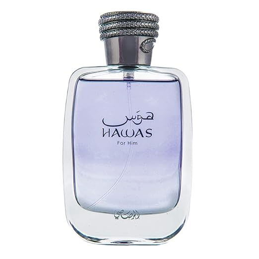 Rasasi Hawas for Him EDP 100ml blue perfume bottle for men, long-lasting fresh aquatic Arabic fragrance